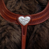 Martingale to match a custom order with Keith Valley's hand tooled Vaquero border for a Vaquera halfbreed wade - Silver by: Todd Hansen - Molt Montana. Flat-Hat Silversmiths (solid domed 16 gauge sterling silver with bright scroll cuts)